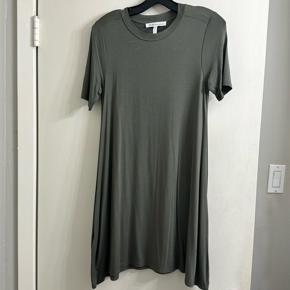 Olive green t-shirt dress